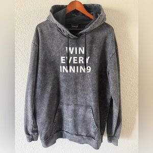 Baseballism Gray Heavyweight Hoodie Sweatshirt Measures a M/L Win Every Inning